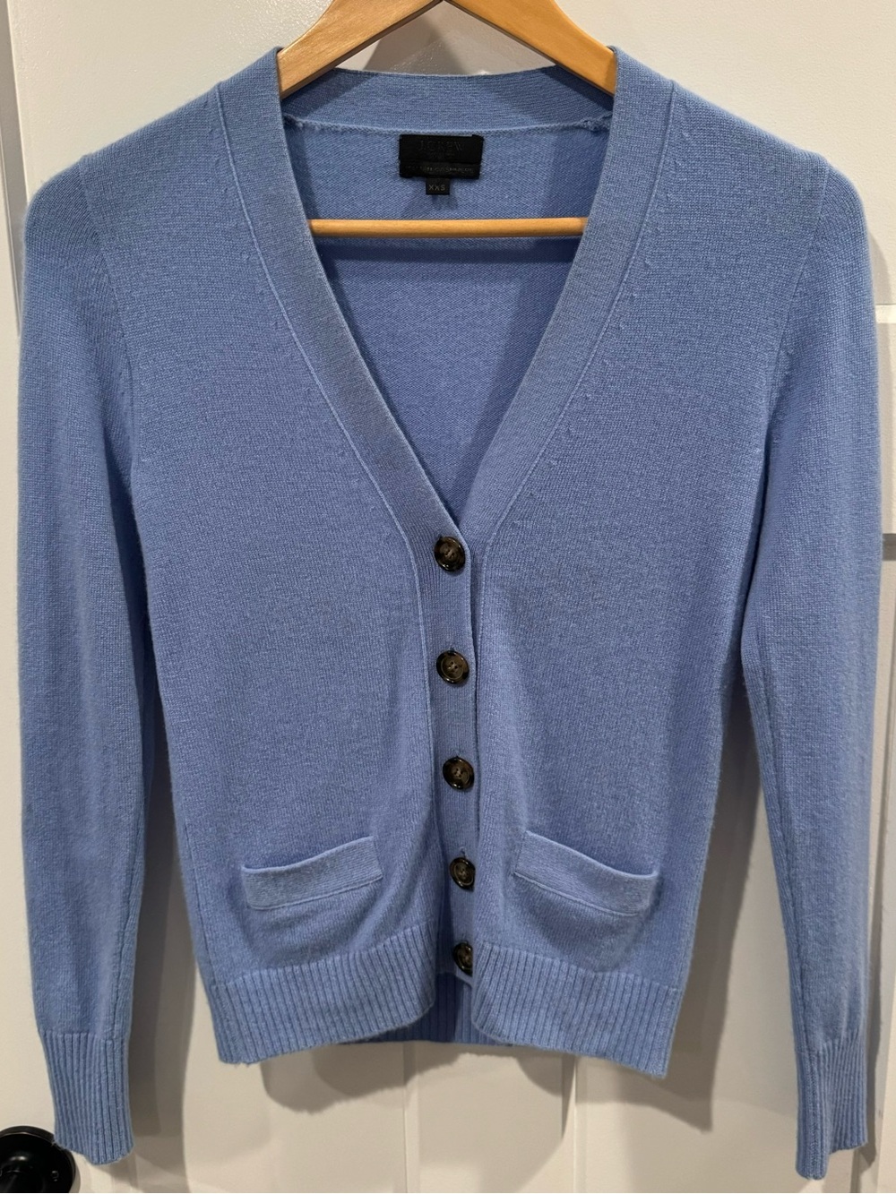 J CREW COLLECTION BLUE Cashmere thermal Cardigan XXS